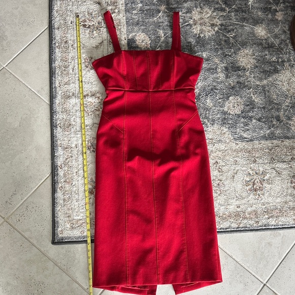 Cinq à Sept Bold Red Dakota Midi Dress - Picture 6 of 10